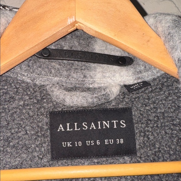 ALL SAINTS jacket Fenix Gray Camo Wool Blend Jacket Size 6 US - Picture 4 of 7